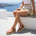 thumbnail image 3 of Cushionaire Melissa Espadrille Platform Sandals For Women with Adjustable Ankle Strap and Memory Foam Insole - Comfortable Womens Wedge Flatform Sandals for Summer, 3 of 16