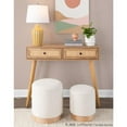 thumbnail image 3 of LumiSource Natural Wood, Cream Fabric Marla Nesting Ottoman Set, 3 of 8