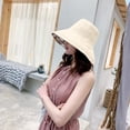 thumbnail image 5 of Prolriy Bucket Hat Womens Outdoor Solid Sun Hat Flower Printed Casual Elegant Sun Hat Hats for Women Beige, 5 of 5