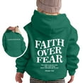 thumbnail image 4 of WRTFVZA Y2k Hoodies Girls, Fashion Letter Printed Faith Over Fear Christian Hoodie Sweatshirts (Little Girls, Dark Green, 6-7 Years), 4 of 4