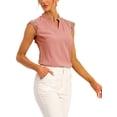 thumbnail image 5 of INSPIRE CHIC Women's V Neck Sleeveless Basic Work Blouse Top M Salmon Pink, 5 of 6