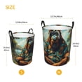 thumbnail image 3 of Sikiie Forest Meditating Gorilla Print Round Dirty Clothes Basket, Waterproof Standing Foldable Storage Basket, for Laundry Room, Bedroom, Bathroom Storage-Medium, 3 of 6