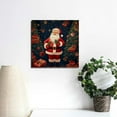 thumbnail image 3 of JRXY Framed Canvas Wall Art Merry Christmas Santa Claus Oil Painting 16x16in 20x20 in, 3 of 4