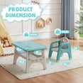 thumbnail image 2 of DOREROOM Kids Table and Chair Set, Plastic Children Activity Table with 2 Chairs, Toddler Table and Chair Set for Reading, Drawing, Snack Time, Arts Crafts, Preschool, Gift for Boys Girls, 2 of 7