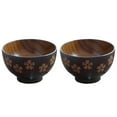 thumbnail image 1 of Shisuyan 2Pcs Japanese Style Wood Dish Assorted Color Bowl for Kitchen, 1 of 8