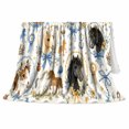 thumbnail image 2 of Blue Equestrian Watercolor Horse Silhouettes, Rustic Farmhouse Horse Scene, Warm Flannel Blanket for Ranch House and Living Room, Horse Lovers Thanksgiving Gift, Rustic Home Decor, 2 of 9