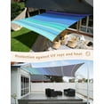 thumbnail image 4 of Sun Shade Sail 12x16Ft Blue Gradient Stripes Texture Uv Block Sunshade Canopy Outdoor Shade Cover Rectangle Shade Cloth For Patio Garden Yard Deck Pergola, 4 of 6