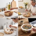 thumbnail image 3 of Divided Serving Tray Appetizer Platter Rotating Snack Dishes with Lid PET Material Transparent View for Home Gathering Clear Yellow 1 Pc, 3 of 6