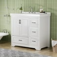 thumbnail image 4 of 36" Single Sink Bathroom Cabinet - Modern White Vanity With 2 Closing Doors & 4 Drawers , Spacious Storage, Easy Assembly 36'' Modern, For Essentials Storage, 4 of 6