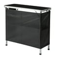 thumbnail image 3 of Portable Folding Bar Table with Shelf, Tradeshow Podium Table with Black Skirt and Carrying Bag, for Indoor Outdoor Party Picnic Exhibition, Black, 3 of 15
