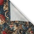 thumbnail image 3 of Ambesonne Leopard Kitchen Curtains, Rich Rococo Style Roses, 55"x24", Dark Coral Caramel and Blue, 3 of 3