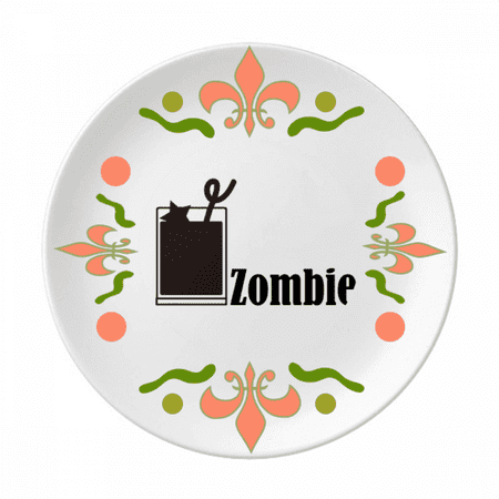 

Zombie With The Word Zombie Flower Ceramics Plate Tableware Dinner Dish