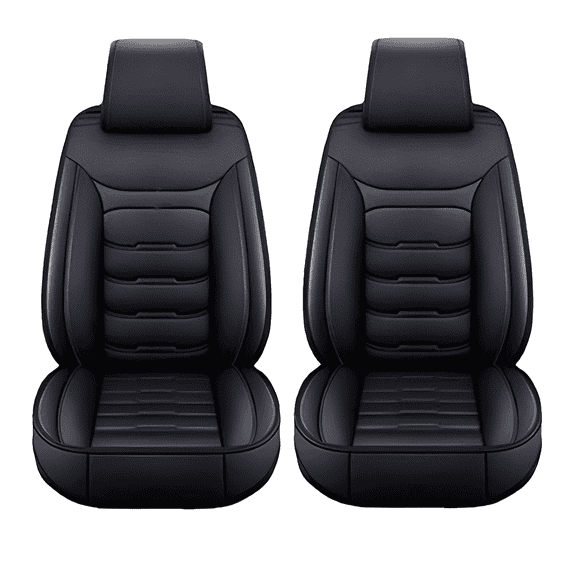 2-Seat Leather Seat Covers Waterproof for Chevrolet Silverado HD 2007-2021 Black