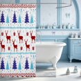 thumbnail image 3 of Manfei Christmas Deer Snowman Shower Curtain 72Wx72L,Happy Xmas Bathroom Curtain, 3 of 6