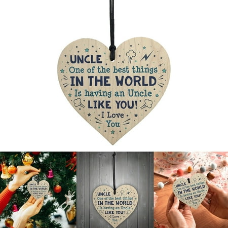 

Uncle Works Hard And Loves Wooden Single Printing Pendant Christmas Tree Pendant Love Pendant Friendship Gift Love Gift Christmas Tree Pendant