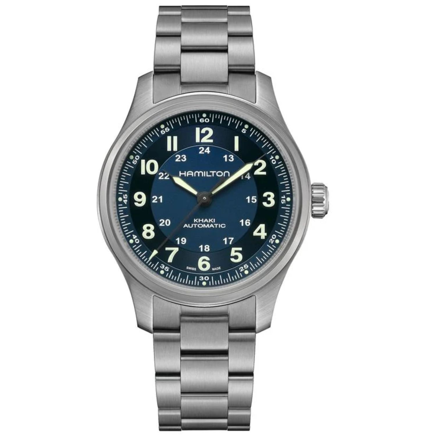 Hamilton Men s Khaki field Blue Dial Watch - H70545140