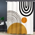 thumbnail image 4 of Abstract Mid Century Shower Curtain for Bathroom Accessories 72Wx72H Inch Modern Cute Contemporary Sun Minimalistic Semicircle Curve Aesthetic Fabric Waterproof Polyester 12 Pack Plastic Hooks, 4 of 6