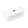 thumbnail image 4 of Recessed Power Strip with 2 AC Outlets 2 USB Ports Furniture Embedded Power Socket 1.5m Cable US Plug 125V Efficient and Space Saving, 4 of 7