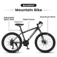 thumbnail image 6 of Aukfa 24" Mountain Bike for Teens with Dual Disc Brakes & Shimano 21-Speed, Suspension Fork for Safe All-Terrain Riding,Gray, 6 of 7