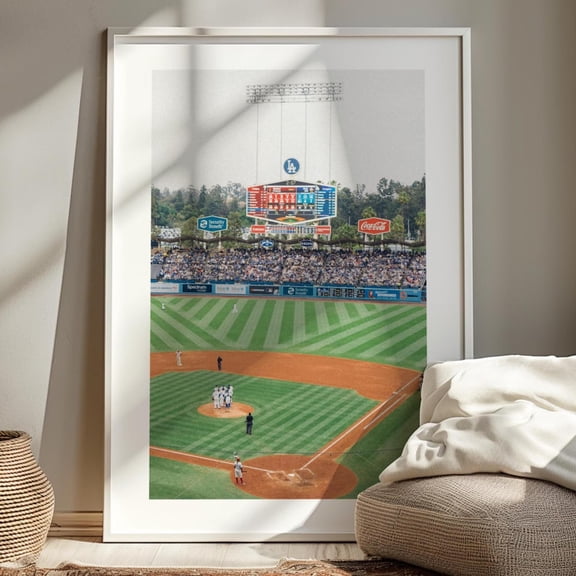 Vintage La Dodgers Stadium Photography Print: Baseball Wall Art UNFRAMED PAPER POSTER, Home Decor, Vintage Gift, Living Room Dercor