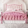 thumbnail image 3 of Einfach Queen Bed Frame, Metal Platform Bed with Heart-Shaped Headboard and Footboard, 12.6'' Under-Bed Storage Space, No Box Spring Needed, Pink, 3 of 11