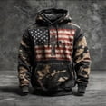 thumbnail image 2 of Big & Tall Hoodie 4th of July Anniversary Print Hooded Casual Jacket Front Pocket Loose Fit Sweatshirt OTHER L, 2 of 3