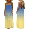 thumbnail image 6 of Uootdi Casual Dresses for Women Ombre Print Spaghetti Strap Backless Tie Back Maxi Dress Summer Vacation Style Gift, 6 of 9