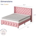 thumbnail image 6 of DreamCurship Queen Size Bed Frame, Pink Queen Bed Frame with Headboard and Footboard, Modern Upholstered Bed Frame, Pink, 6 of 6