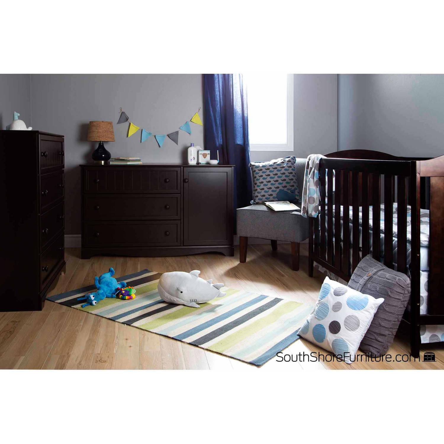 South Shore Savannah 3 Drawer Dresser With Door Multiple Finishes