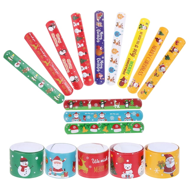 AURARMLET 96pcs Slap Wrist Bracelets Assorted Color PVC Gifts for Family Gatherings