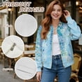 thumbnail image 6 of Xixirimido Womens Bomber Jacket Cropped Zip Up Varsity Jacket Loose Fit Casual Coat Lightweight Fall Winter Outwear With Pockets, Dragonfly Wisteria Flowers Blue, Medium, 6 of 7