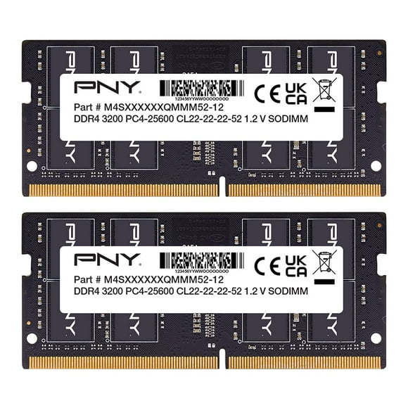 PNY Performance 32GB (2x16GB) DDR4 DRAM 3200MHz (PC4-25600) CL22 (Compatible with 2933MHz, 2666MHz, 2400MHz or 2133MHz) 1.2V Notebook/Laptop (SODIMM) Computer Memory Kit