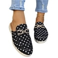 thumbnail image 3 of Mules for Women Almond Toe Faux Leather Flats Slip-on Comfort Backless Loafers Buckle Mule Shoes, 3 of 5