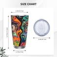 thumbnail image 4 of Lsque Psychedelic Faces Colorful Pattern 20oz Car Cup with Lid and Straw, Insulated Coffee Cup with Straw Topper, Spill Proof Travel Coffee Mug, Stainless Steel Tumble-Straw Two-piece Set, 4 of 8