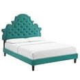 thumbnail image 2 of Modway Gwyneth Tufted Performance Velvet Queen Platform Bed in Teal, 2 of 10