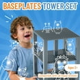 thumbnail image 3 of Classic Baseplates 6" x 6" Brik Tower by Strictly Briks | LEGO Compatible | Building Bricks for Towers and More | 4 Gray Stackable Base Plates & 30 Stackers, 3 of 7