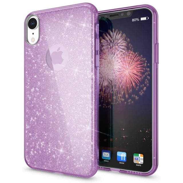 Case Compatible With Iphone XR, Phone Case Glitter Ultra-Slim Silicone Case, Back Cover Protective Cover, Glitter Sparkle Phone Case Bumper, Thin Bling Rhinestone Case