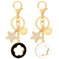 thumbnail image 1 of 2 Pcs Keychains for Women, Charm Flower Crystal Rhinestone Car Key Chain Sparkling Key Ring Pendant for Purse , Handbag Bag Decoration, 1 of 6