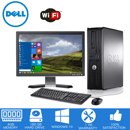 Dell - Optiplex Desktop Computer PC – Intel Core 2 Duo - 4GB Memory - 160GB Hard Drive - Windows 10 - 19
