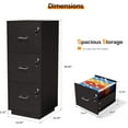 thumbnail image 2 of PetFurnishn 3 Drawer File Cabinet with Lock, Home Office Filing Organizer, for Letter Size File Folder Storage, Wood Tall Vertical Filing Cabinet, Printer Stand, Archivador (Black), 2 of 11