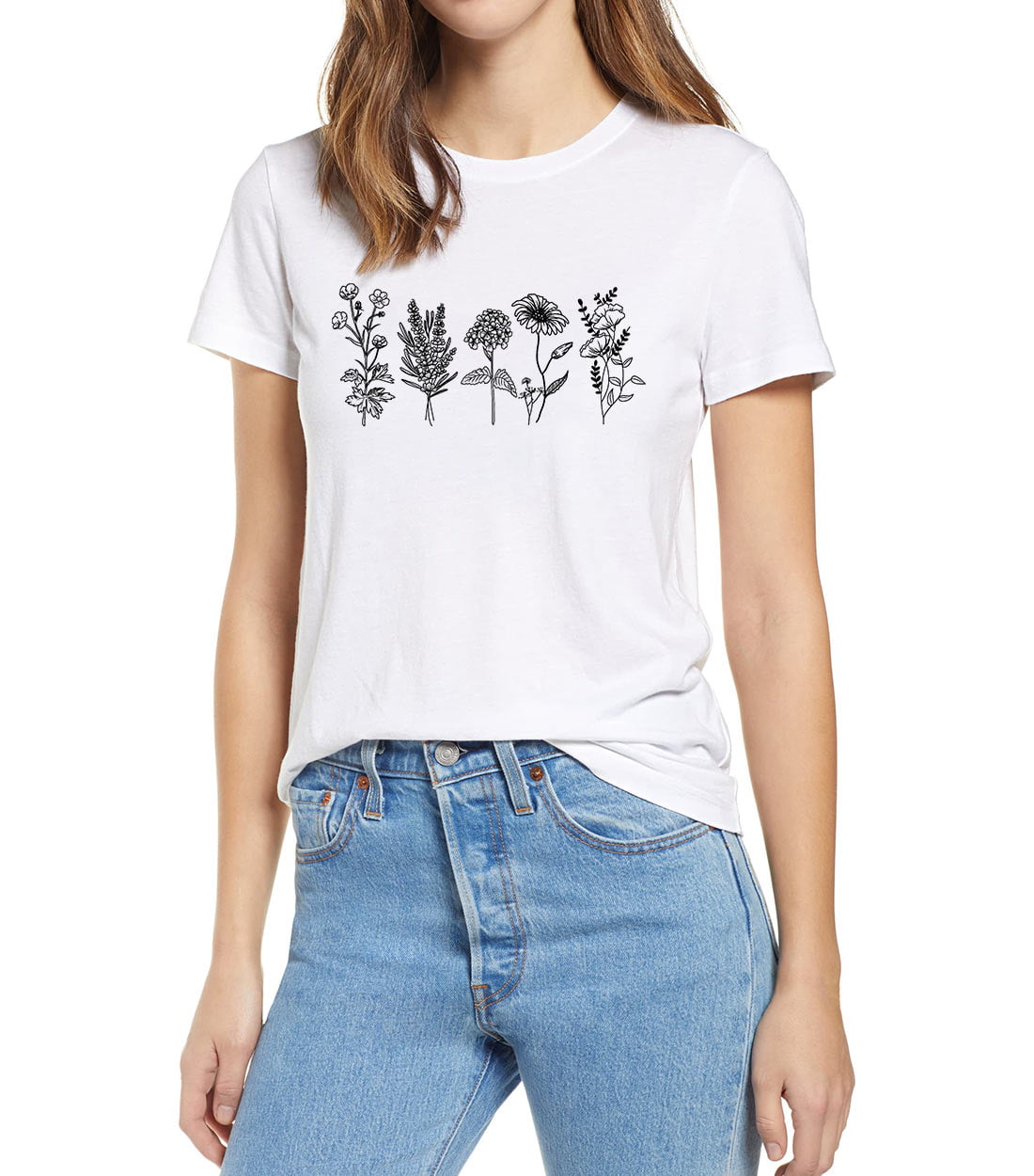 Comfort Color Botanical Flower Shirt Botanical Shirt Flower Shirt Wildflower Shirts Ladies Shirts Gift for Women Nature Lover Shirt
