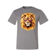 thumbnail image 2 of Lion With Sunglasses Animal Lover Men's Graphic T-Shirt, Heather Grey, Small, 2 of 3