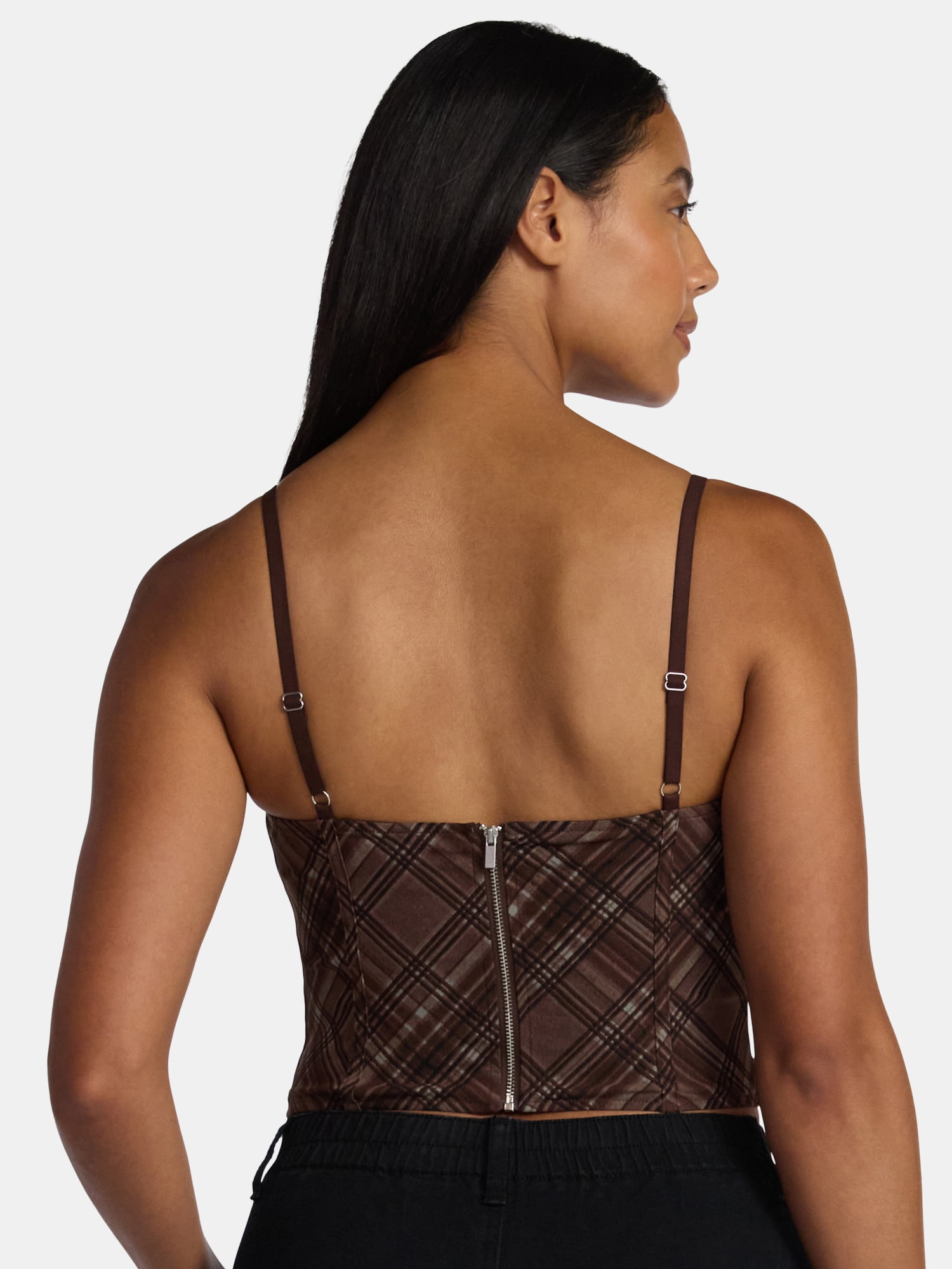 Madden NYC Women’s Plaid Corset Top, Sizes XXS-2XL