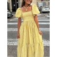 aline cocktail dresses A-Line 1950s Dress Homecoming Tea Length Short Sleeve Size:38W Dress Shirt Collection Boho Dress Handstitched Details