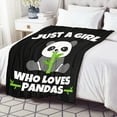 thumbnail image 6 of Soft Flannel Blanket Just Girl Loves Pandas Lightweight Plush Throw Air Conditioner Quilt for Women Men Couch Bed Sofa Decorative Blankets 50"x40" Small for Kids, 6 of 6
