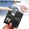 thumbnail image 4 of Nalacover for Samsung Galaxy A52 4G/5G Wallet Case with Card Slots & Metal Finger Ring, Durable PU Leather Back Double Magnetic Botton Flip Kickstand Purse Shockproof Phone Case,Black, 4 of 10