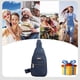 thumbnail image 5 of Bolso bandolera impermeable para hombre y mujer | Mochila de viaje ligera y de gran capacidad | Bolsillo antirrobo | Carga USB | Tejido transpirable | Multicolor | 11,8 x 6,7 x 3,9 pulgadas | 1 pieza, 5 of 7