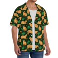 thumbnail image 5 of Hawaiian Shirt for Men - Vegetation Capybara Short Sleeve Button Down Casual Cuban Shirts for Men and Boys, 5 of 7