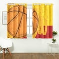 thumbnail image 2 of MKHERT Colorful Basketball Window Curtains Kitchen Curtain Room Bedroom Drapes Curtains 26x39 inch, 2 Piece, 2 of 3
