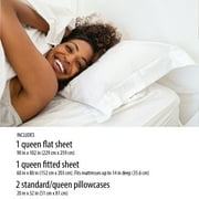 Mainstays Comfort Chill Microfiber Bed Sheet Set, Queen, Rich Black, 4 Piece